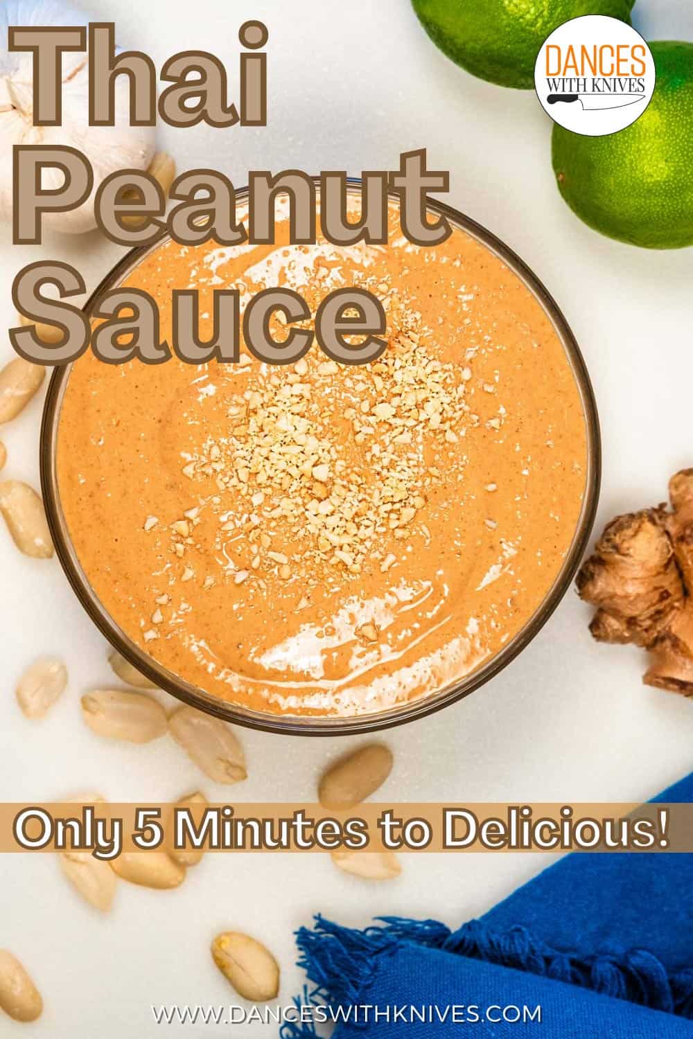 Creamy Thai Peanut Sauce made with Coconut Milk - Dances with Knives