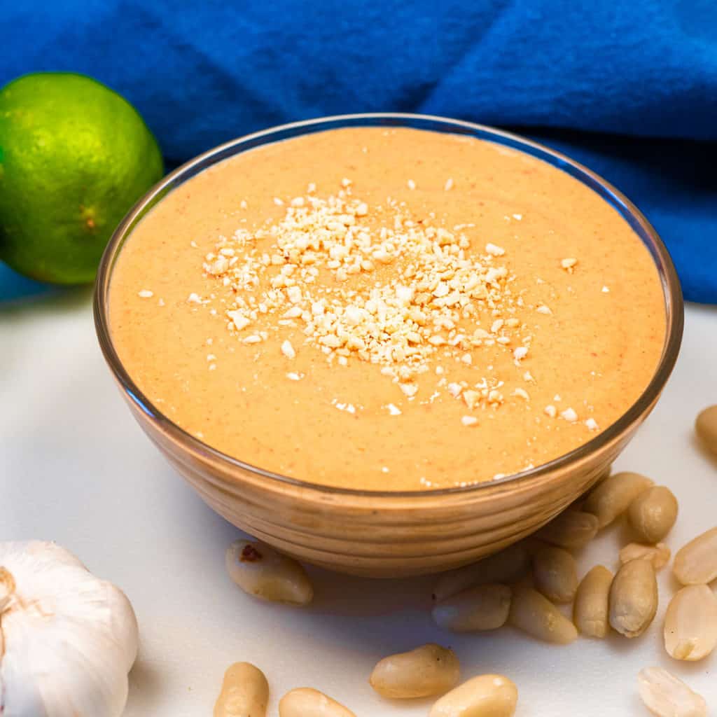 Creamy Thai Peanut Sauce made with Coconut Milk - Dances with Knives