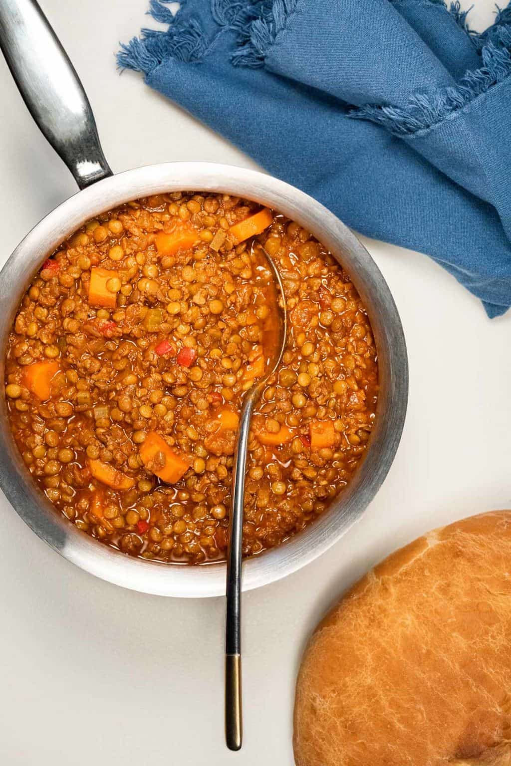 Spanish Vegan Lentil Stew with Soyrizo - Dances with Knives