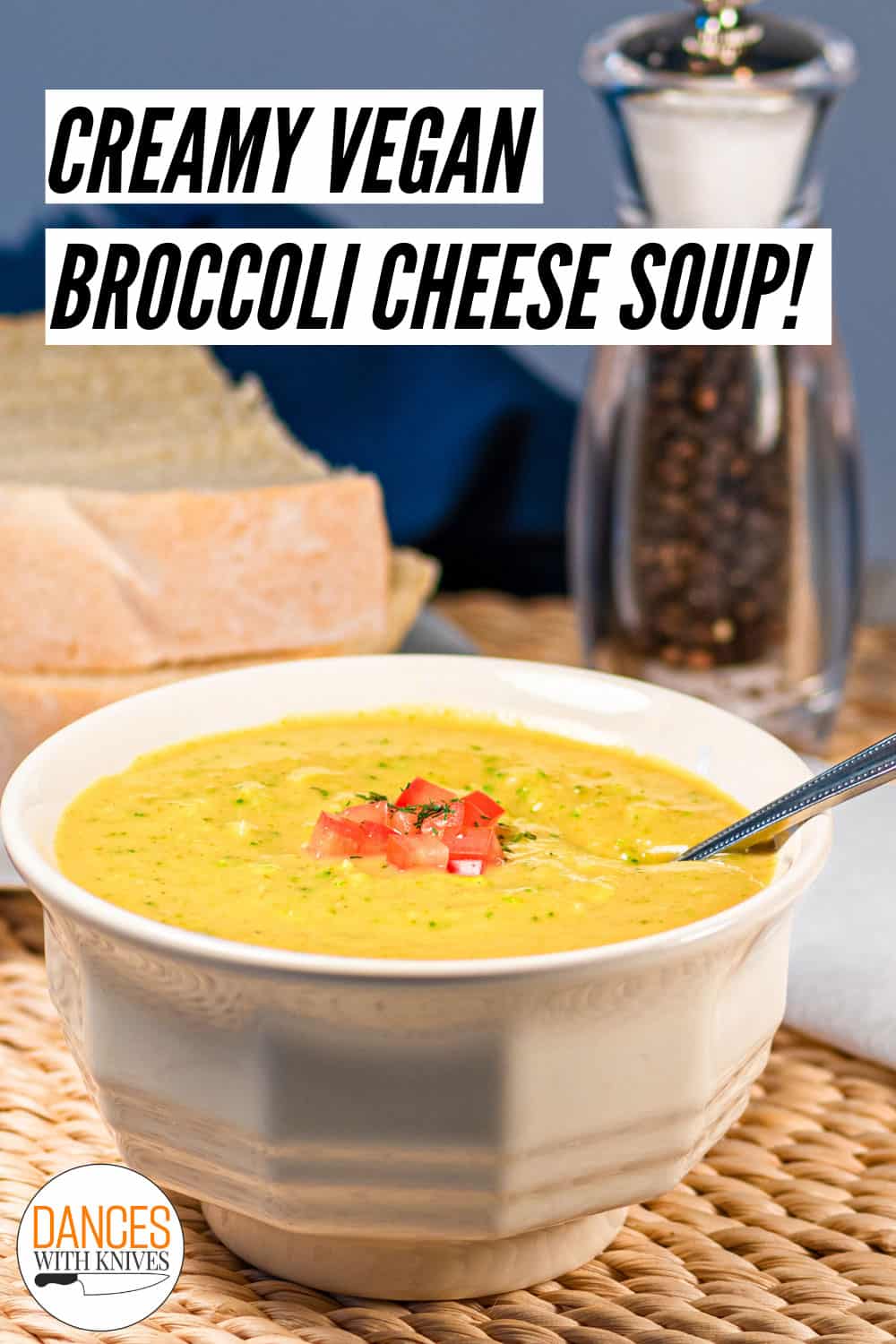 Creamy Vegan Broccoli Cheese Soup Dances With Knives   Vegan Broccoli Cheese Soup Pinterest 