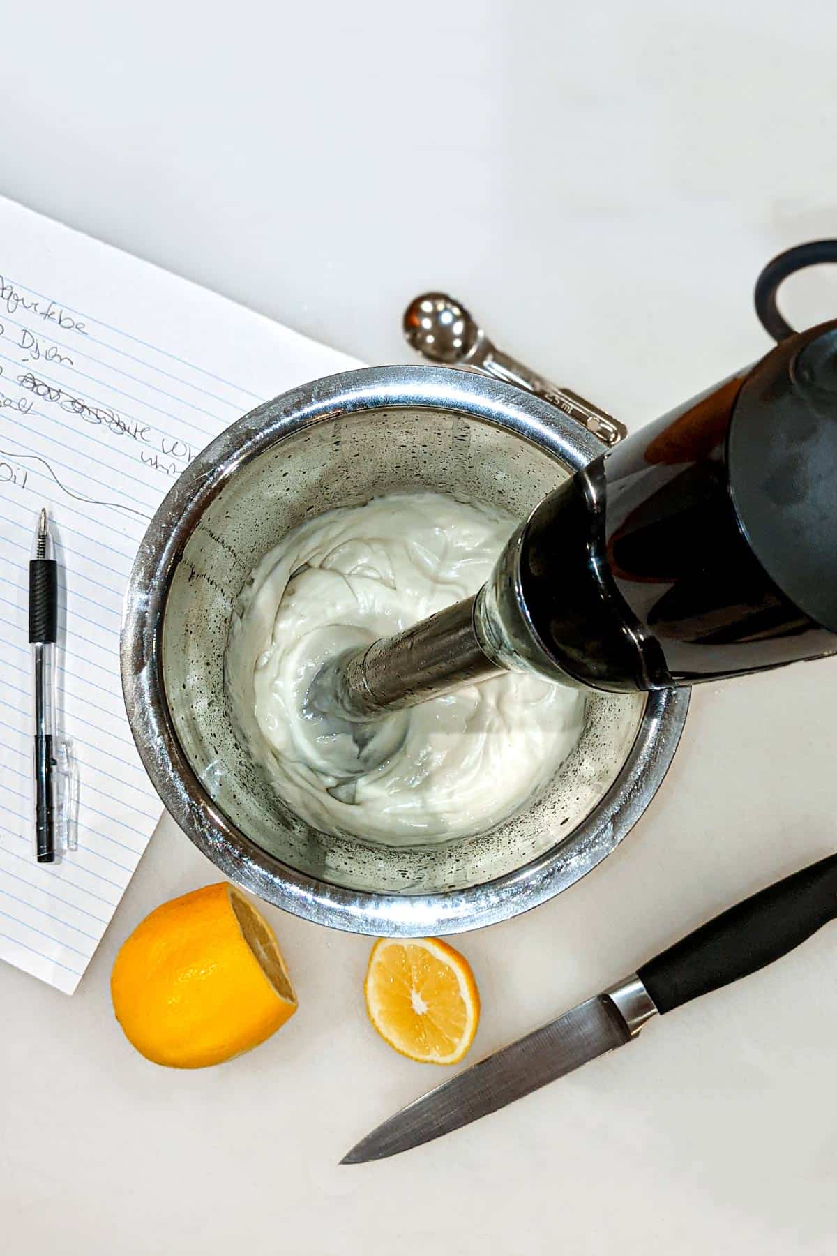 immersion blender making vegan mayo