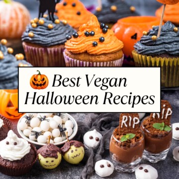 vegan halloween recipes collage