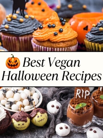 vegan halloween recipes collage